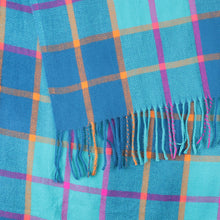 Load image into Gallery viewer, Teal Blue/Purple Mix Checked Scarf
