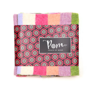 Green/Pink Mix Rainbow Multi stripe Scarf