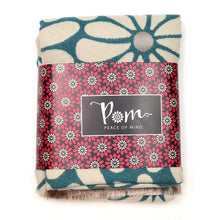 Load image into Gallery viewer, Dusky Teal/Ecru Bold Floral Reversible Scarf
