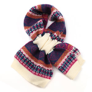 Cream/Navy Mix Pull Through Scarf