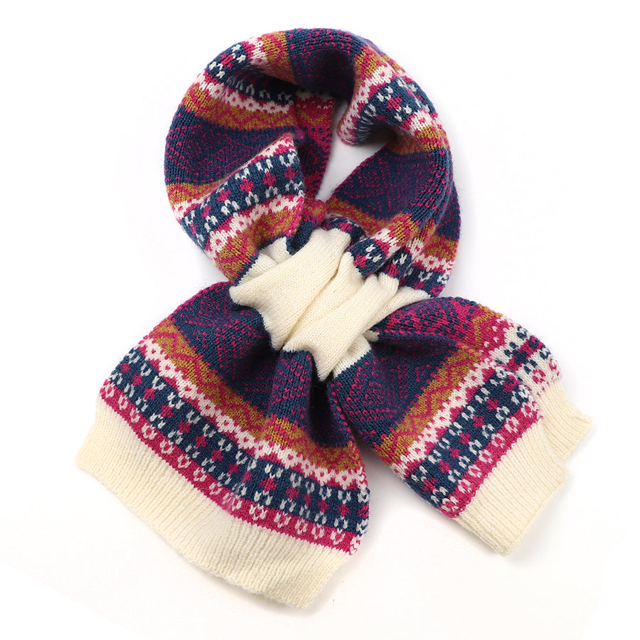 Cream/Navy Mix Pull Through Scarf