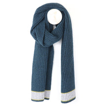Load image into Gallery viewer, Men&#39;s Mix Blend Dusky Teal Ribbed Scarf
