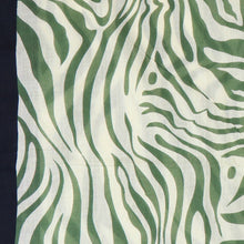 Load image into Gallery viewer, Green Zebra Stripe &amp; Border Cotton Scarf
