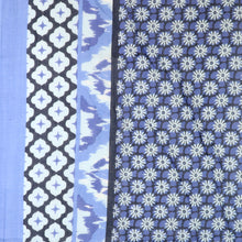 Load image into Gallery viewer, Blue Abstract Floral Tile Print Cotton Scarf
