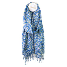 Load image into Gallery viewer, Cobalt Blue Ditsy Scarf
