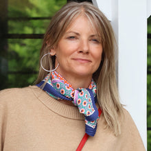 Load image into Gallery viewer, Blue Mix Poppy Recycled Crinkle Neckerchief
