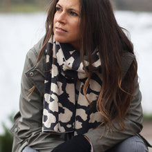 Load image into Gallery viewer, Oatmeal &amp; Black Animal Print Scarf
