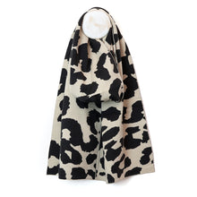 Load image into Gallery viewer, Oatmeal &amp; Black Animal Print Scarf
