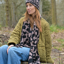 Load image into Gallery viewer, Taupe &amp; Black Animal Print Scarf
