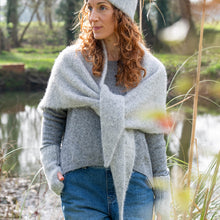 Load image into Gallery viewer, Pale Grey Chunky Knit Triangle

