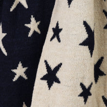 Load image into Gallery viewer, Navy &amp; Cream Reversible Star Scarf
