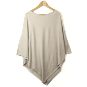 Oatmeal Fine Knitted Poncho