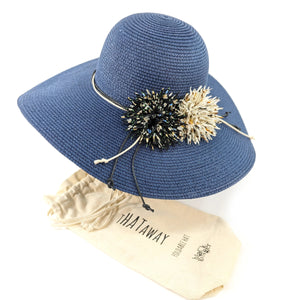 Navy Blooming Flowers Foldable Hat