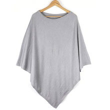 Load image into Gallery viewer, Pale Grey Fine Knitted Poncho
