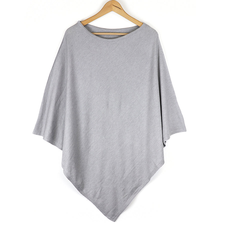 Pale Grey Fine Knitted Poncho