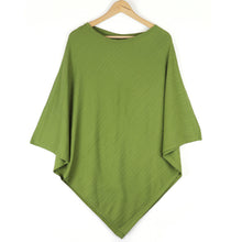 Load image into Gallery viewer, Pea Green Fine Knitted Poncho
