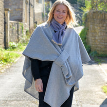 Load image into Gallery viewer, Grey Self Tie Waist Poncho
