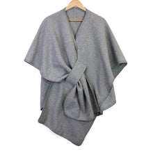 Load image into Gallery viewer, Grey Self Tie Waist Poncho
