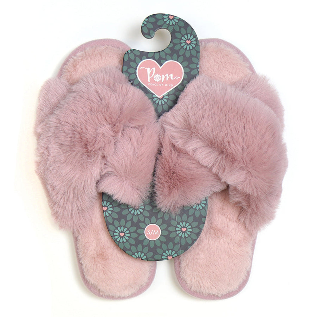 Rose Fur  Slippers UK3/4/5