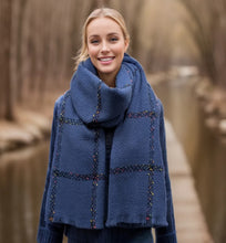 Load image into Gallery viewer, Spotty Boxy Thick Scarf Sky Blue
