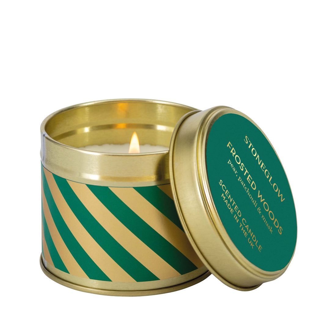 Frosted Woods - Pear, Patchouli & Musk - Tin Candle