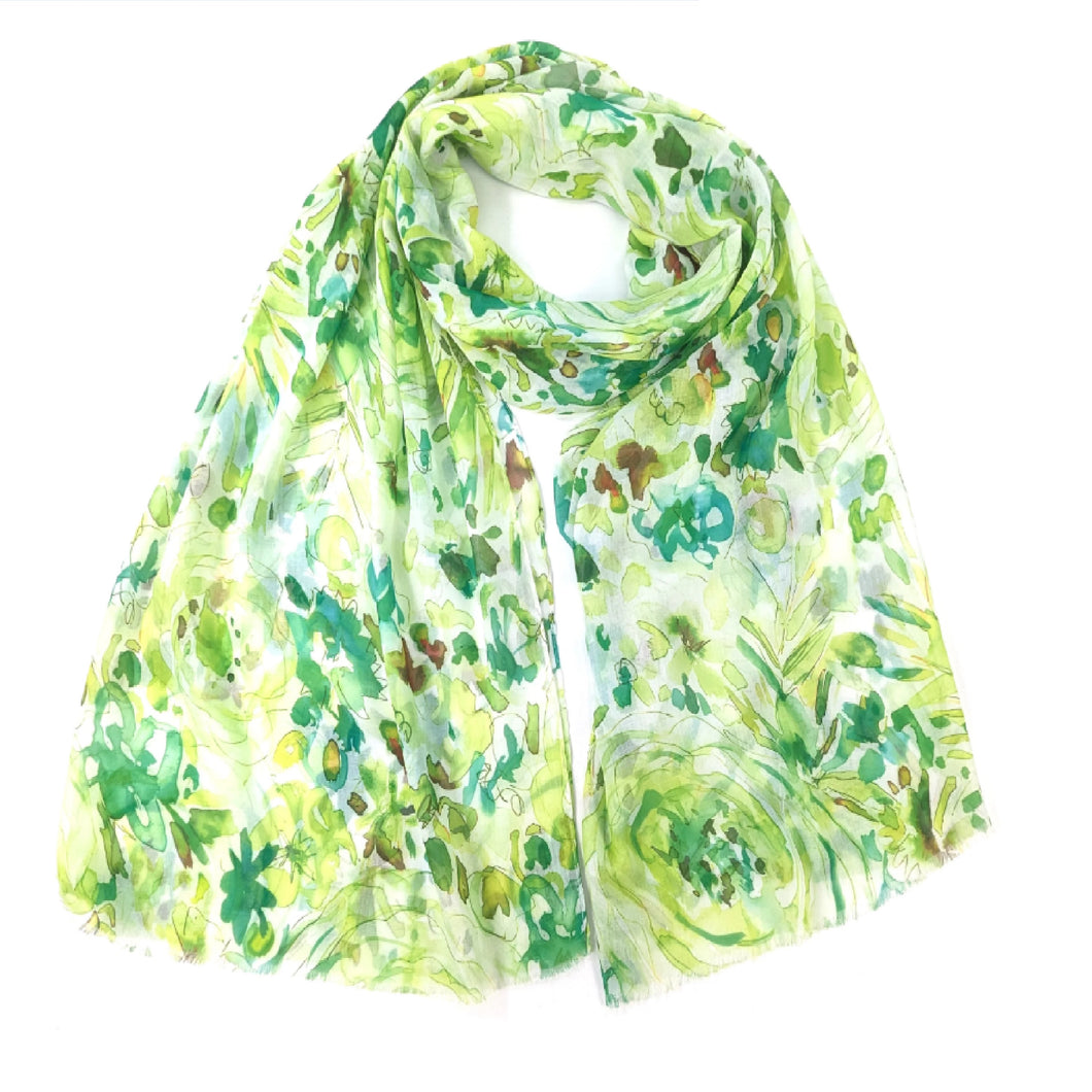 Roses Scarf - Greens