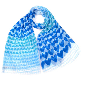 Heart Scarf - Blue