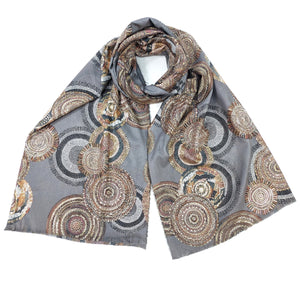 Grey Foil Circles Scarf