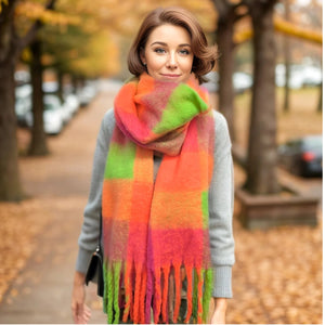 Neon Thick Tasseled Scarf