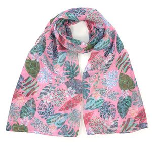 Leopard Print Leaves Scarf