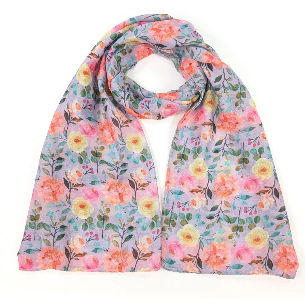 Lilac Floral Scarf