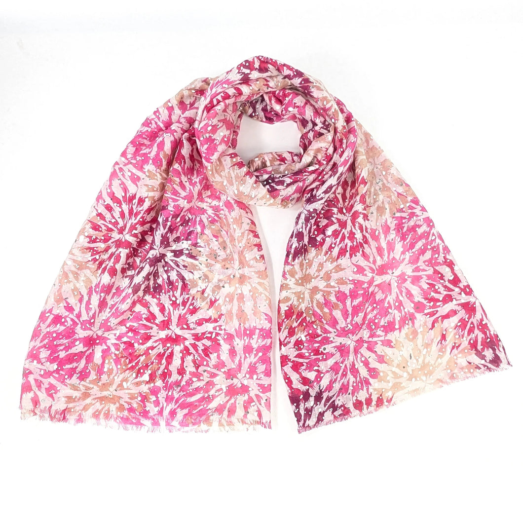 Pink Flower Burst Scarf