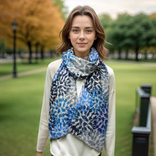 Load image into Gallery viewer, Blue Flower Burst Scarf
