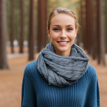 Load image into Gallery viewer, Cable Knit Double Snood - Denim Blue
