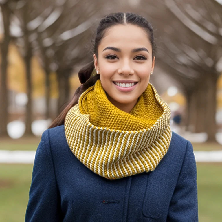 Half & Half Double Snood - Mustard