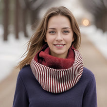 Load image into Gallery viewer, Half &amp; Half Double Snood - Dark Red
