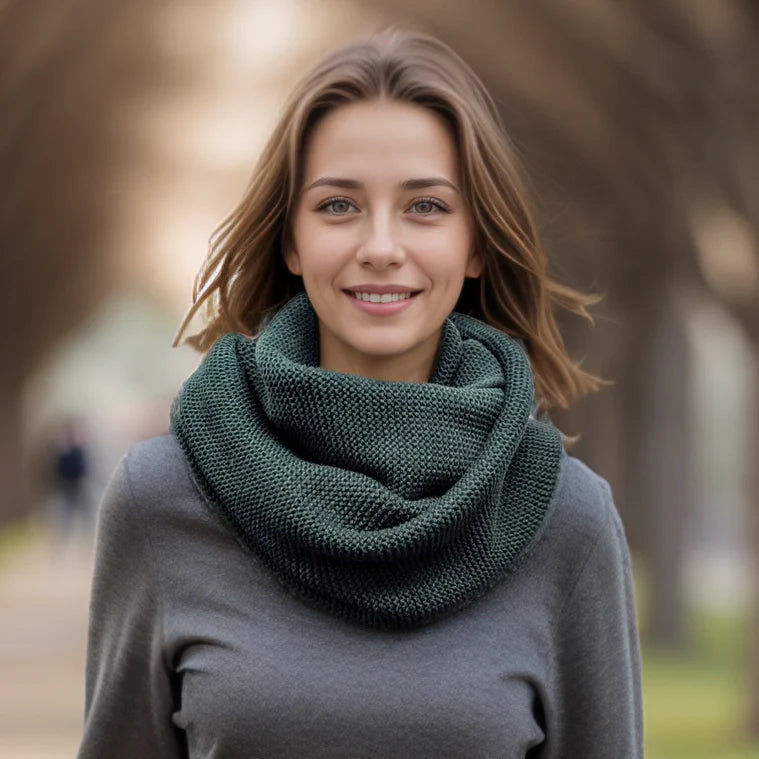 Close Knit Double Snood - Green