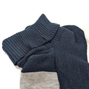 Cowl Neck Poncho Blue/Pink