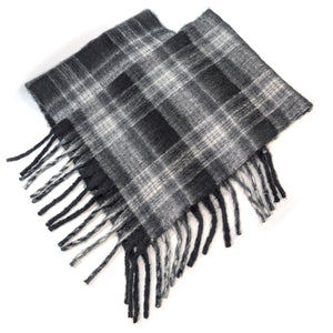 Check Plaid Poncho Black/White