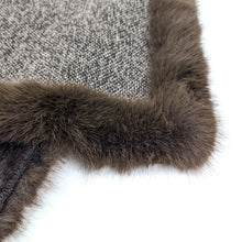 Load image into Gallery viewer, Brown Button Collar Faux Fur Trimmed Poncho
