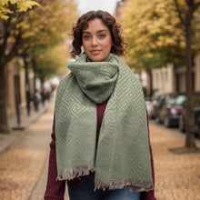 Load image into Gallery viewer, Maze Pattern Pashmina Green
