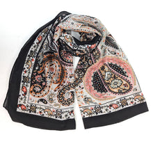Load image into Gallery viewer, Golden Paisley Scarf - Black
