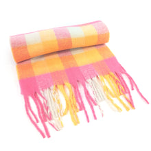 Load image into Gallery viewer, Super Thick Boxes Scarf Pink/Orange
