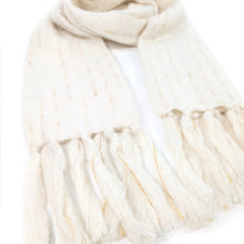 Load image into Gallery viewer, Ribbons Knitted Scarf Cream
