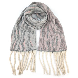 Extra Thick Animal Print Scarf - Pink