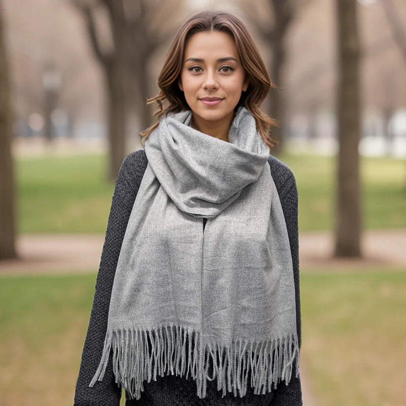 Sparkly Petra Pashmina Scarf - Slate Grey