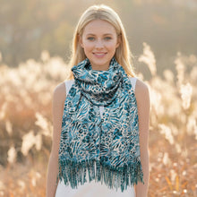 Load image into Gallery viewer, Walk On The Wild Side Pashmina Style Scarf - Teal
