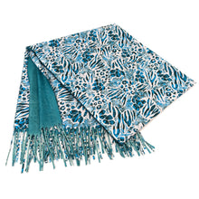 Load image into Gallery viewer, Walk On The Wild Side Pashmina Style Scarf - Teal
