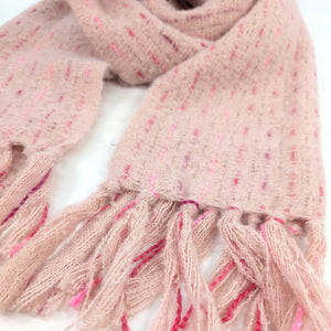 Ribbons Knitted Scarf Pink
