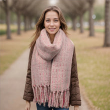 Load image into Gallery viewer, Ribbons Knitted Scarf Pink
